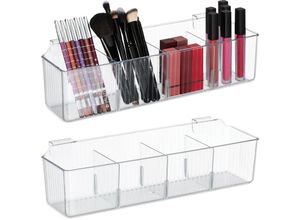 4052025479367 - Relaxdays Schranktür Organizer 2er Set Einhängekorb für Küche & Bad HxBxT 10 x 38 x 125 cm Kunststoff transparent