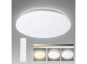 0726503412583 - Vingo - led Deckenleuchte Dimmbar 24W Deckenlampe Sternenhimmel Farbtemperatursteuerung mit Fernbedienung2160LM2700-6500K für