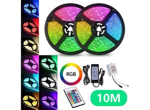 9475631403888 - 10M LED Streifen set  RGB LED Stripe 5050 SMD LED Strip 30 LEDs LED Band Nicht wasserdicht(IP20) mit 24 Tasten Fernbedienung - RGB