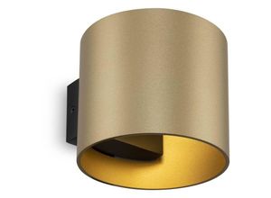 4262431064358 - - Wandleuchte Wandlampe Wohnzimmerleuchte Flur 1 flammig Alu matt gold G9 d 10 cm