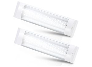 0726504827218 - Hengda - 2X led Innenbeleuchtung Lichtleiste Unterbauleuchte Schrankleuchte Standlicht 12V dc Weiß - Weiß