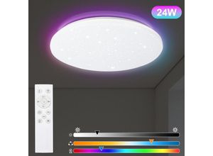 9441001512580 - Hengda - 24W led Deckenleuchte Fernbedienung Flurleuchte Badezimmer Beleuchtung rgb - rgb