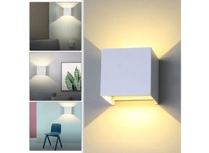 9496896320666 - Led Wandleuchte Außen Wohnzimmer Wandlampe IP65 Treppen Keller Flur Esszimmer 12W Weiß Warmweiß - Weiß - Hengda