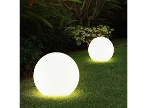 4059157283442 - Solarleuchte Kugel Garten LED Gartendeko Solarkugel für Außen 20 cm Kugelleuchte Solar Leuchtdauer ca 6-8 Stunden H 62 cm 2er Set