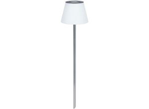 4059157289772 - Etc-shop - Gartenstehlampen Wegeleuchte IP44 Solarleuchte Akku Außenleuchte Terrasse Erdspieß Edelstahl silber weiß 10x led kaltweiß DxH 18x90cm