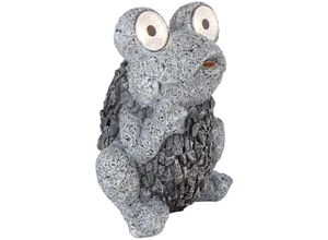 4059157236271 - Etc-shop - led Solar Außen Steh Leuchte Frosch Figur grau Terrassen Beleuchtung Garten Deko