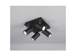 8055303625933 - Quadratische Deckenleuchte 4 verstellbare Strahler Marley Black Trio Lighting