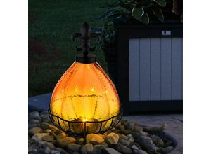4059157352483 - Etc-shop - Solarlampe Outdoor Solarleuchte Garten Stand Tischlampe led Solar Außen Glas Effekt Metall Lichteffekt 1x led warmweiß DxH 17x25 cm 4059157352483 - Etc-shop - Solarlampe Outdoor Solarleuchte Garten Stand Tischlampe led Solar Außen Glas Effekt Metall Lichteffekt 1x led warmweiß DxH 17x25 cm