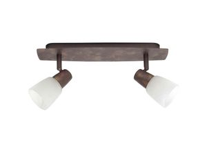 4004353034428 - BRILLIANT Lampe Milos Spotbalken 2flg altkupfer weiß-alabaster 2x R50 E14 40W geeignet für Reflektorlampen (nicht enthalten) Köpfe schwenkbar