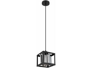 4059157289406 - Kristall pendelleuchte klein Hängelampe Wohnzimmer modern Hängeleuchte Esstisch schwarz Metall Glas 1x E27 LxH 17 x 120 cm