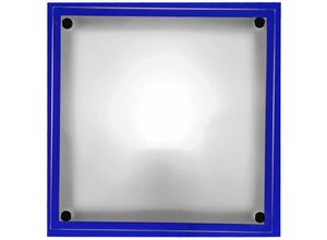 Image of Wandlampe Glas Treppenhausleuchte Wandleuchte Deckenlampe Flur quadratisch, Metall weiß, 1x E27, LxB 24x24 cm, Globo 48307