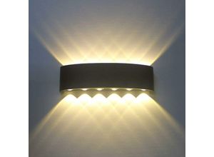 Image of Wandleuchte für den Innenbereich, schwarze led, 12 w, moderne Wandleuchte, Aluminium-Wandleuchte, Up-Down-Spot-Licht, Nachtlampe für Wohnzimmer,