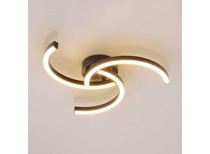 Image of Moderne LED-Deckenleuchte, 24 w, 52 cm Deckenleuchte, schwarze Deckenlampe, gebogenes Design, warmes Licht 3000 k für Wohnzimmer, Schlafzimmer,