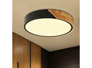 Image of LED-Deckenleuchte, Holz-Deckenleuchte, 18 w, moderne runde Holz-LED-Deckenleuchte, warmes Licht, 3000 k, Deckenleuchte ø 30 x 4 cm, Wohnzimmer,