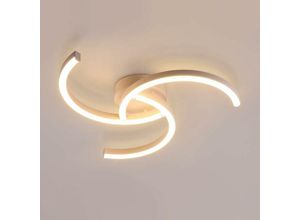 Image of Moderne LED-Deckenleuchte, 24 w, 52 cm Deckenleuchte, weiße Deckenlampe, gebogenes Design, warmes Licht 3000 k für Wohnzimmer, Schlafzimmer, Küche,