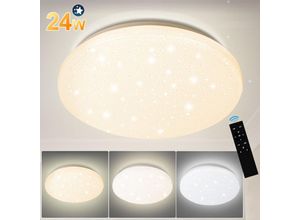 9114680816736 - LED Deckenleuchte Deckenlampe Wohn-Zimmer Badleuchte Wohnzimmer 24W Dimmbar - Kaltweiß und Warmweiß