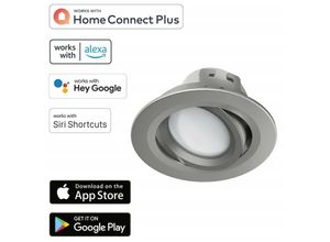 4047443446534 - WLAN LED Built-In Spotlight 5 W for Voice   App Control Adjustable satin-nickel