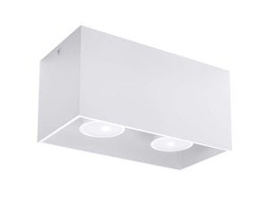 Image of Deckenleuchte Deckenlampe alu Weiß 2-flammig h 20 cm Wohnzimmer Esszimmer Küche