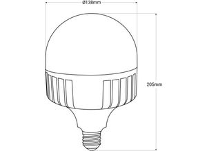 8031874200069 - LED-Lampe E27 hohe Leistung - 60W - - ø138mm Lichtfarbe Warmweiß - Warmweiß