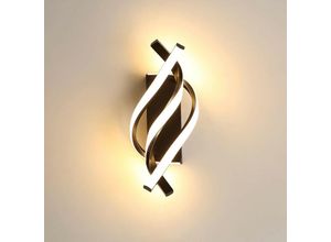 Image of Wandleuchte, moderne LED-Wandleuchte, 22 w, gebogenes Design, Wandleuchten, 3000 k warmweißes Licht, Schwarz
