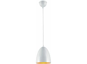Image of Pendellampe Pendelleuchte Hängelampe Hängeleuchte Esszimmerlampe Küchenleuchte, Metall weiß orange, 1x led 6,5W 570Lm warmweiß, DxH 19x130cm