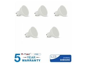 0604220599421 - Vtac - 5 v-tac gu 10 spotlight lamps 5 Watt chip samsung 110° -Natural