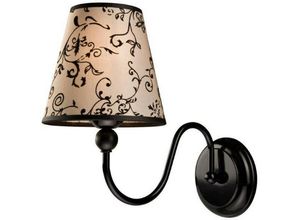 5907687422321 - Lamkur Lighting - Lamkur Bouli Wandleuchte mit Schirm mit Stoffschirm schwarz 1x E27