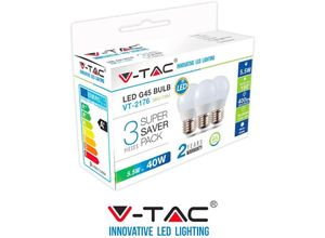 0613310738022 - Vtac - v-tac VT-2176 super saver pack pack 3 LED-Glühbirnen E27 55W miniglobo G45 - sku 7362 7363 7364-Cool 0613310738022 - Vtac - v-tac VT-2176 super saver pack pack 3 LED-Glühbirnen E27 55W miniglobo G45 - sku 7362 7363 7364-Cool