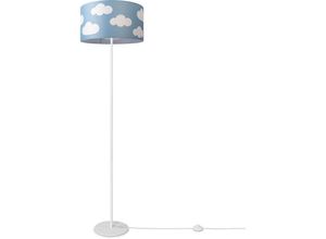 Image of Paco Home Stehlampe Kinderlampe Kinderzimmer Stehleuchte Lampenschirm Sterne Mond Design 8 (Ø38 cm), Stehleuchte Einbein - Weiß