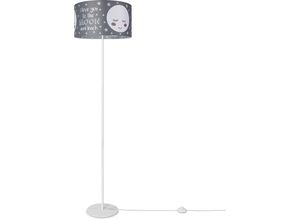 Image of Paco Home Stehlampe Kinderlampe Kinderzimmer Stehleuchte Lampenschirm Sterne Mond Design 1 (Ø38 cm), Stehleuchte Einbein - Weiß