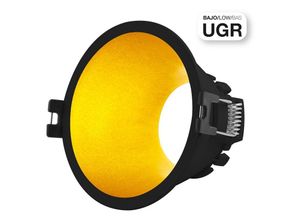 8435427133833 - Barcelona Led - Fester bündiger Einbauring Ø93mm unter ugr Farbe Schwarz und Gold - Schwarz und Gold