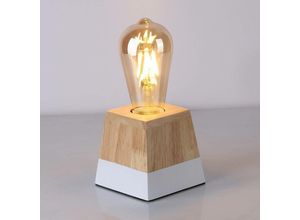 8435427125111 - Tischlampe aus Holz LAKA Farbe Weiß - Weiß