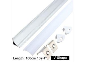 9795002831882 - Maerex - 100 cm geformte Aluminium-Kanalhalterung für LED-Lichtleiste unter Schranklampe (v)