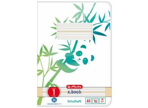 4008110296074 - Herl Schulheft A5 GREENline Panda 01 GREENline  Panda  Bl16  Lineatur 01 (50040001) - Herlitz