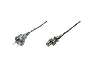 4016032322948 - Strom Anschlusskabel [1x Schutzkontakt-Stecker - 1x Kleeblatt-Buchse C5] 075 m Schwarz