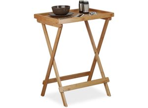 4052025202668 - Tabletttisch Bambus h x b x t ca 66 x 50 x 385 cm Beistelltisch mit Tablett für Frühstück Klapptisch als Serviertisch Serviertablett natur