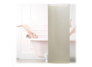 4052025900786 - Duschrollo 60x240 cm Seilzugrollo für Dusche & Badewanne Decke & Fenster Badrollo wasserabweisend beige - Relaxdays