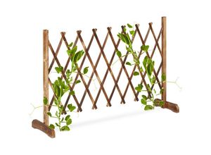 4052025459482 - Rankgitter Holz ausziehbar bis 185 cm Rankhilfe Kletterpflanzen Scherengitter freistehend Garten natur - Relaxdays