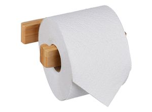 4052025485306 - Toilettenpapierhalter ohne Bohren Bambus selbstklebender Klopapierhalter Badezimmer Wandmontage natur - Relaxdays