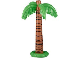 4052025249496 - Relaxdays - Aufblasbare Palme coole Pool Deko Dekopalme zum Aufblasen sommerliche Partydeko 80 cm hoch grün-braun