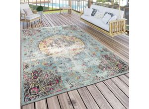 Image of Paco Home - In- & Outdoor Teppich Modern Orient Print Terrassen Teppich Türkis 60x100 cm
