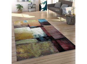 4250857578498 - Paco Home Teppich Wohnzimmer Kurzflor Vintage Geometrisches Muster Abstrakter Stil Modern 160x220 cm Bunt