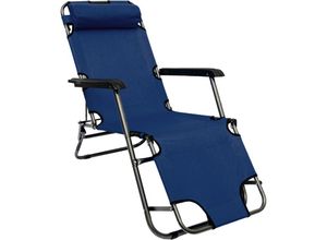 4057216005424 - - Campingstuhl Liegestuhl Freizeitliege Sonnenliege Strandliege Campingliege Klappliege Liege 153cm Dunkelblau - blau