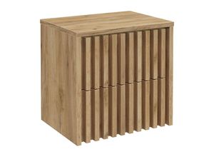 4066075142300 - Lomadox - Waschbeckenunterschrank 60 cm für Aufsatzwaschbecken Eiche DESIO-107 - braun