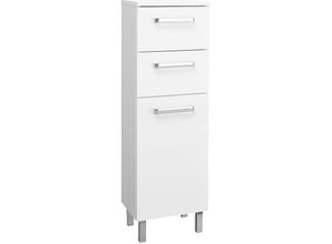 4251581540454 - Lomadox - Badezimmer Seitenschrank WARSCHAU-66 in weiß glänzend - b h t 30 1005 33cm - weiß