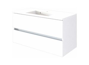 4251581529268 - Lomadox - Badezimmer Waschtischunterschrank inkl Waschbecken 100 cm ARLON-03 matt weiß BxHxT 100x56x47 cm - weiß