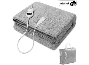 4251776907628 - Fleeceheizdecke 180x130cm Teddy Fleece 120W grau Wärmeunterbett Wärmedecke