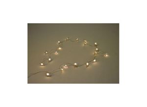 4250407381547 - Lichterkette 20 LEDs Weihnachtsdeko Stern Blüte Hochzeit Leuchtdeko Batterie - Stern Stoff - Buri