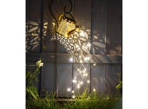 4262371534171 - Spetebo - led Solar Gießkanne mit Erdspieß - 21 x 16 cm - Garten Deko Beleuchtung 40 led in warm weiß beleuchtet