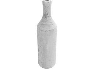 4262371536229 - Design Holz Blumen Vase groß - white washed   46 cm - Holzvase XXL Flasche naturbelassen - Tischdeko Fensterdeko für Kunstpflanzen und Pampasgras